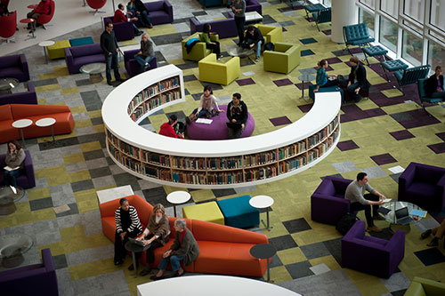 NC State Hunt Library view from upper level