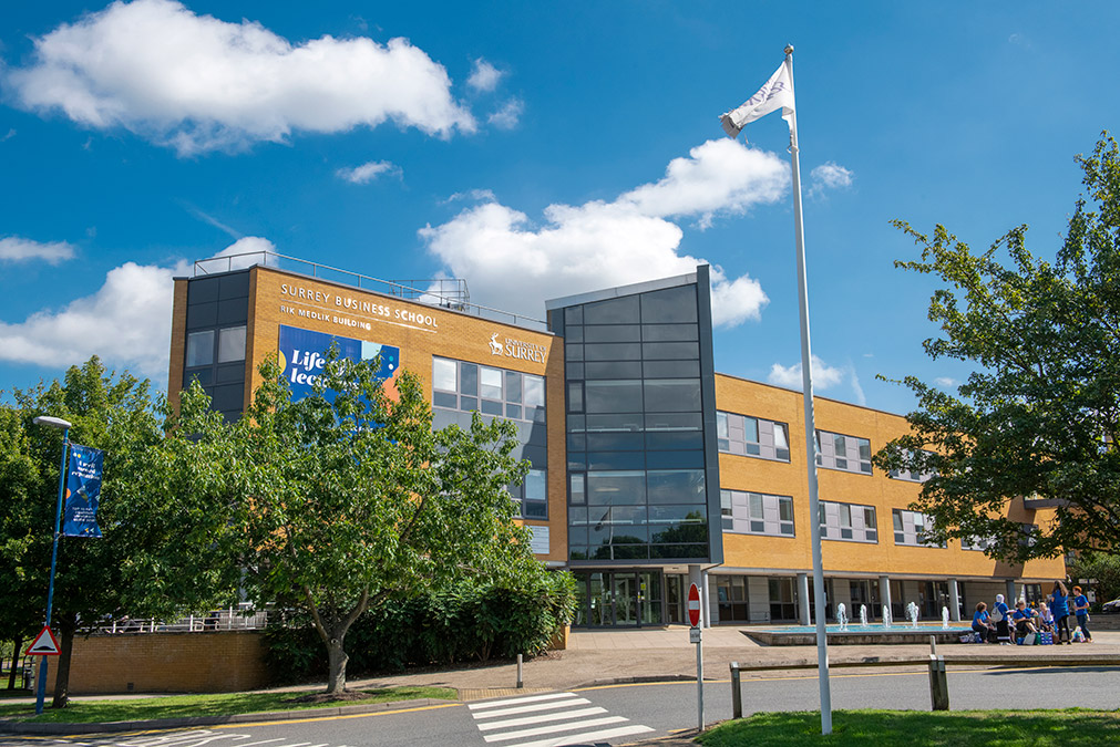 Surrey Business School viewed from across the street