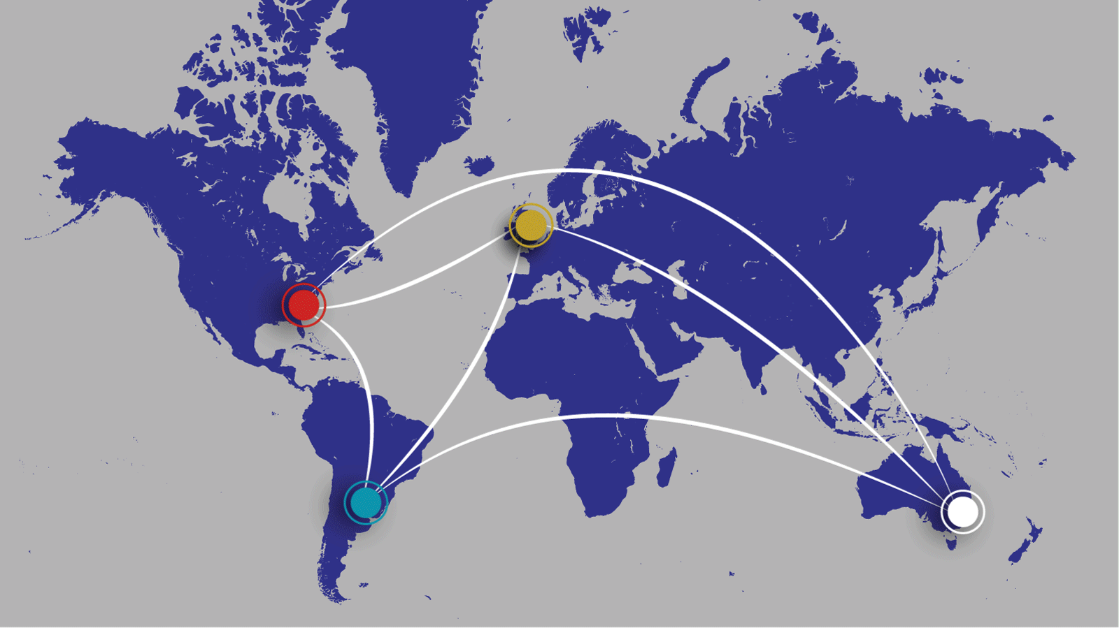 UGPN partner locations highlighted on a world map